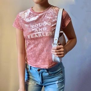 Velvet Young And Fearless T-shirt y2k Crop Top